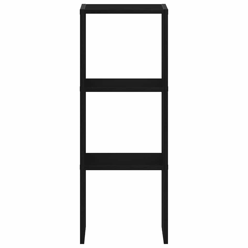 Boekenkast stapelbaar 30x30x80 cm bewerkt hout zwart eikenkleur