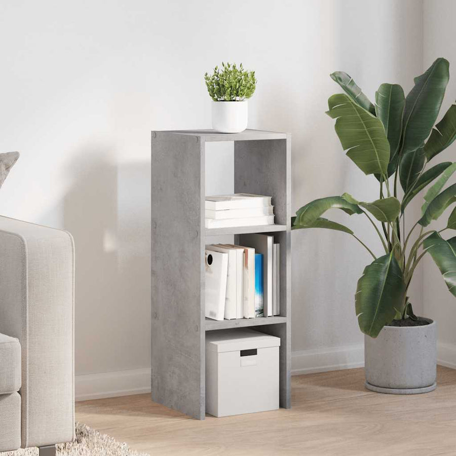 Boekenkast stapelbaar 30x30x80 cm bewerkt hout betongrijs