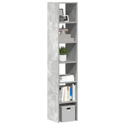 Boekenkast stapelbaar 30x30x80 cm bewerkt hout betongrijs