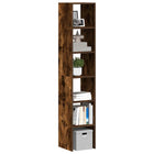 Boekenkasten 2 st 30x30x80 cm bewerkt hout gerookt eikenkleurig