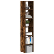 Boekenkast 30x30x80 cm bewerkt hout gerookt eikenkleurig (2 st)