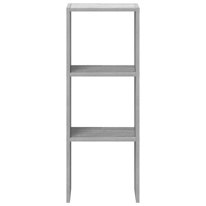 Boekenkast stapelbaar 30x30x80 cm bewerkt hout grijs sonoma
