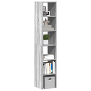 Boekenkasten 2 st 30x30x80 cm bewerkt hout grijs