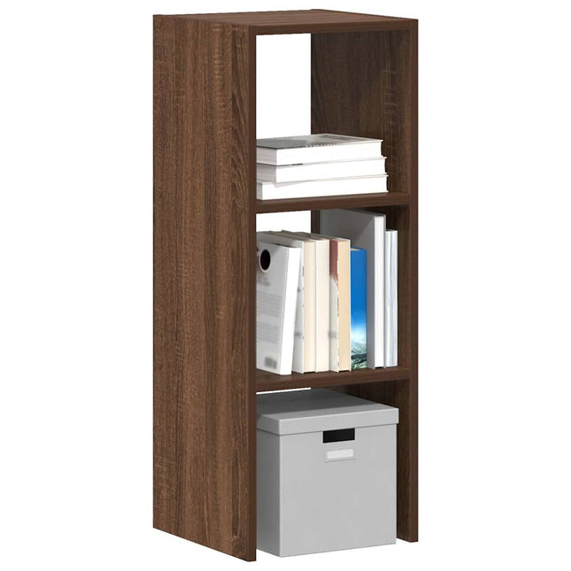 Boekenkast stapelbaar 30x30x80 cm bewerkt hout bruin eikenkleur