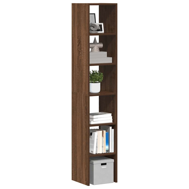 Boekenkasten 2st stapelbaar 30x30x80cm bewerkt hout bruin eiken