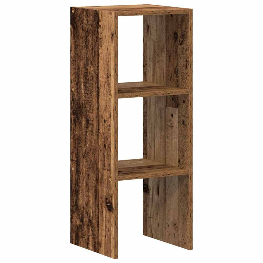 Boekenkast stapelbaar 30x30x80 cm bewerkt hout oud houtkleurig