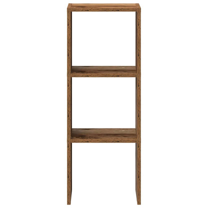 Boekenkast stapelbaar 30x30x80 cm bewerkt hout oud houtkleurig
