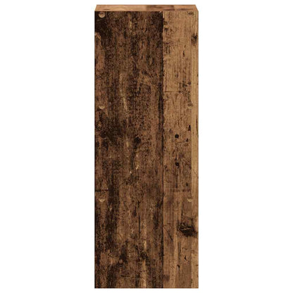 Boekenkast stapelbaar 30x30x80 cm bewerkt hout oud houtkleurig