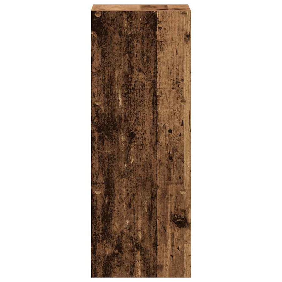 Boekenkast stapelbaar 30x30x80 cm bewerkt hout oud houtkleurig
