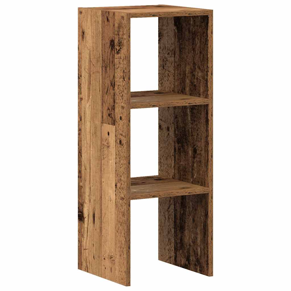 Boekenkast stapelbaar 30x30x80 cm bewerkt hout oud houtkleurig