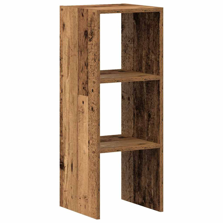Boekenkast stapelbaar 30x30x80 cm bewerkt hout oud houtkleurig