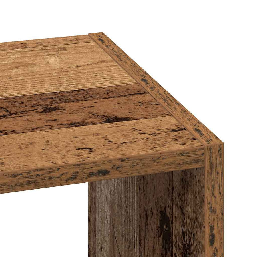 Boekenkast stapelbaar 30x30x80 cm bewerkt hout oud houtkleurig