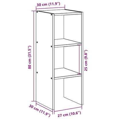 Boekenkast Stapelbaar 30X30X80 Cm Bewerkt Hout Artisanaal Eiken 1 artisanaal eikenkleurig