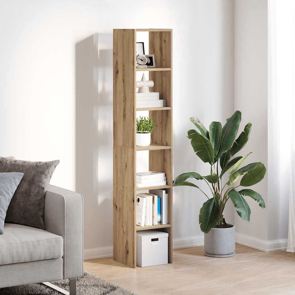 Boekenkasten 2 st 30x30x80 cm bewerkt hout artisanaal eiken