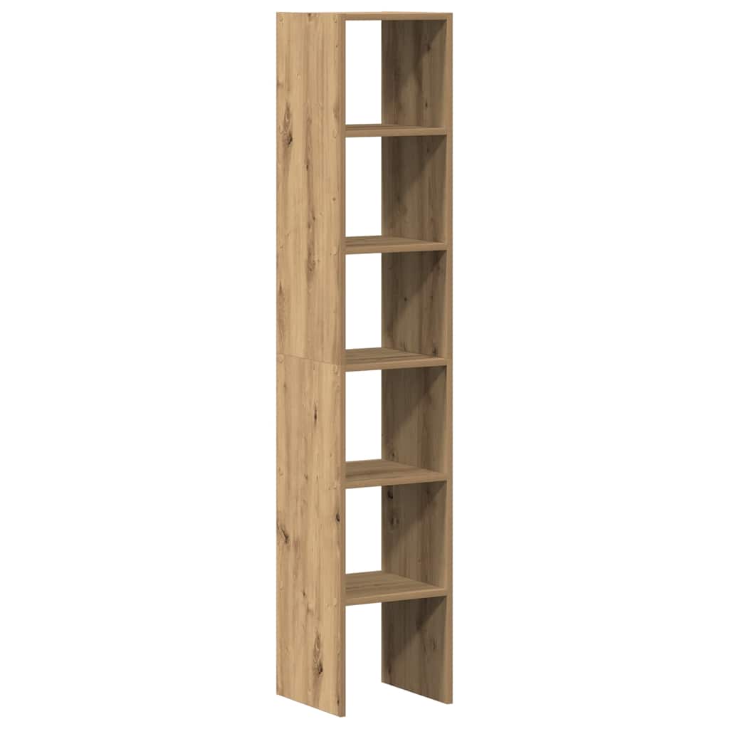 Boekenkasten 2 st 30x30x80 cm bewerkt hout artisanaal eiken