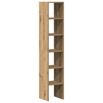Boekenkasten 2 st 30x30x80 cm bewerkt hout artisanaal eiken