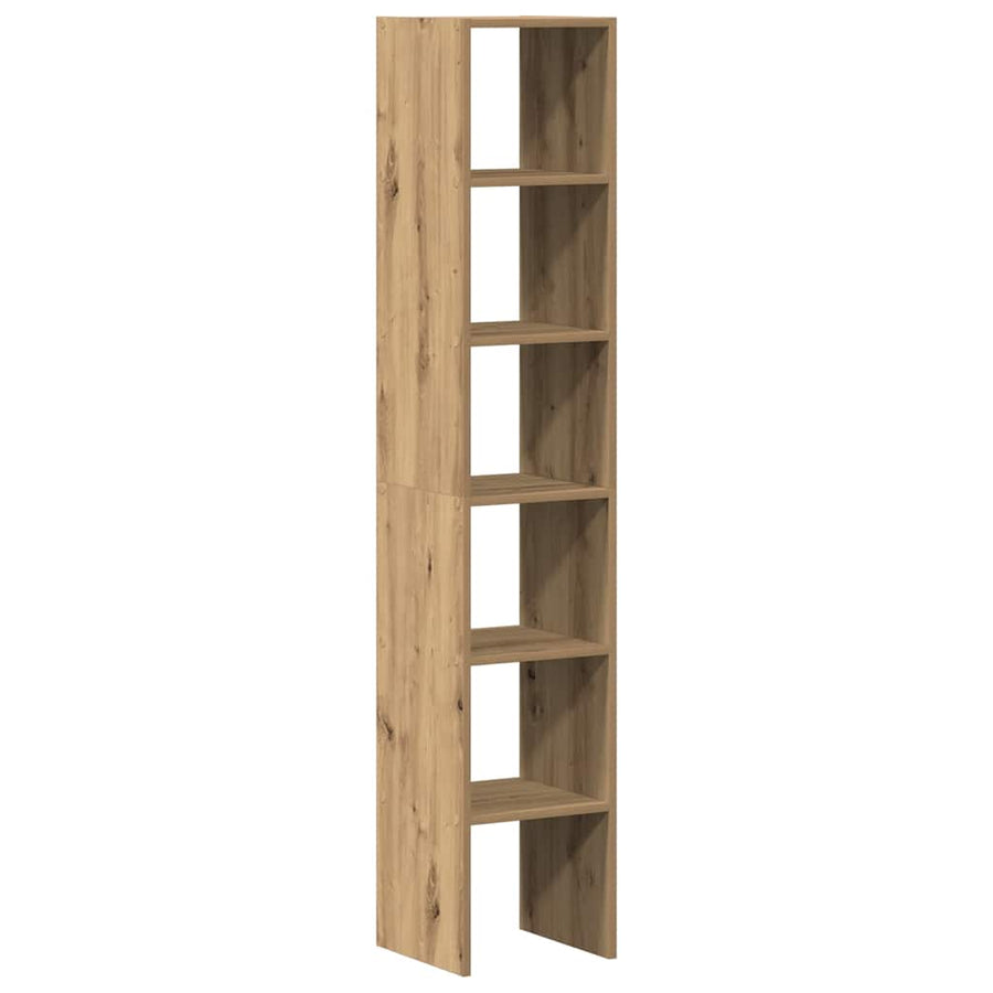 Boekenkasten 2 st 30x30x80 cm bewerkt hout artisanaal eiken