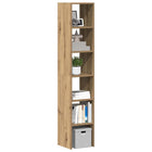 Boekenkasten 2 st 30x30x80 cm bewerkt hout artisanaal eiken