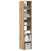 Boekenkasten 2 st 30x30x80 cm bewerkt hout eiken