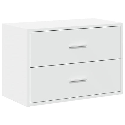 Kast met 2 lades 60x31x40 cm bewerkt hout wit