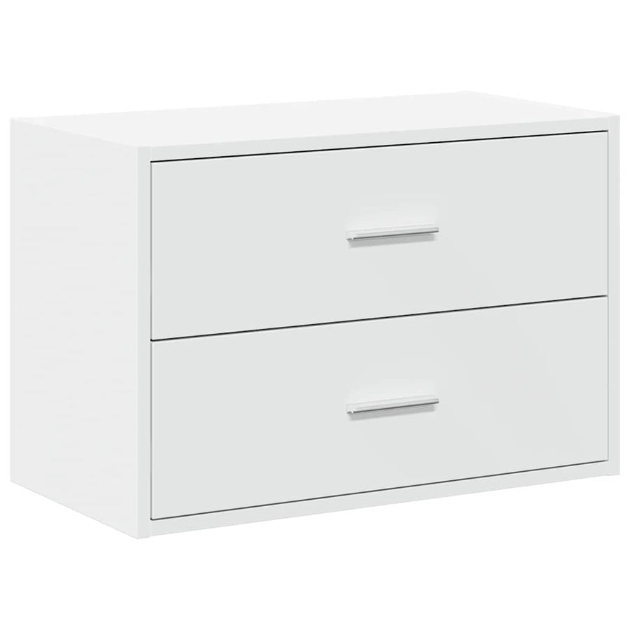 Kast met 2 lades 60x31x40 cm bewerkt hout wit
