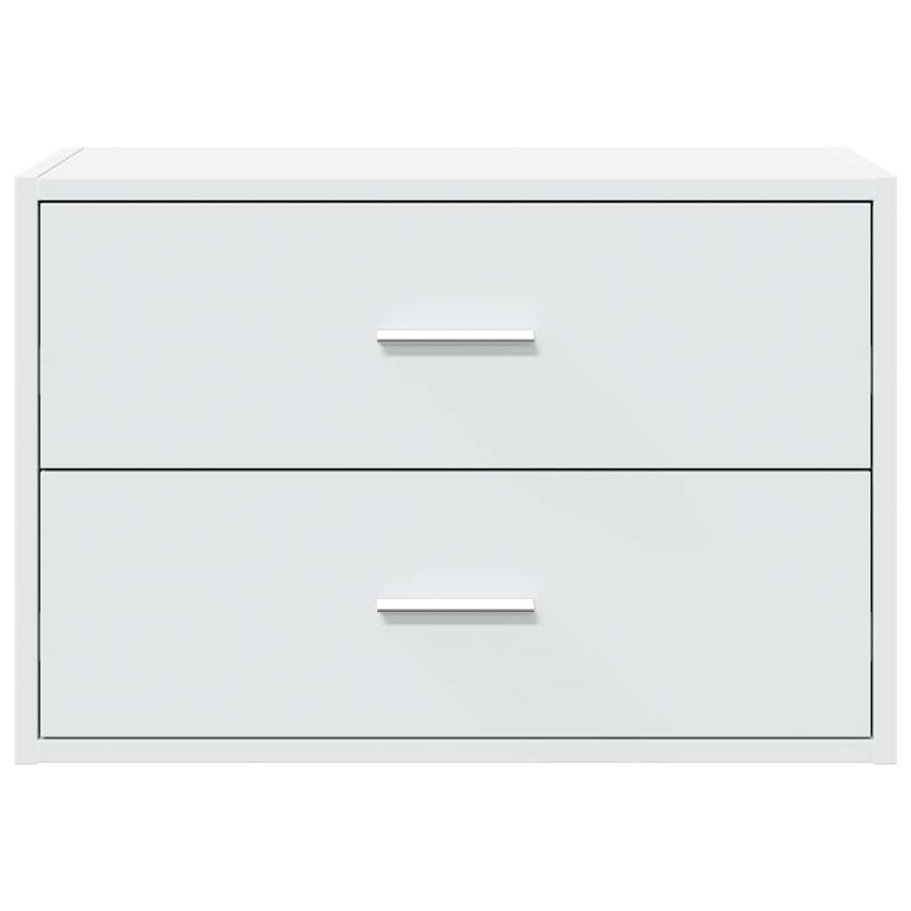 Kast met 2 lades 60x31x40 cm bewerkt hout wit