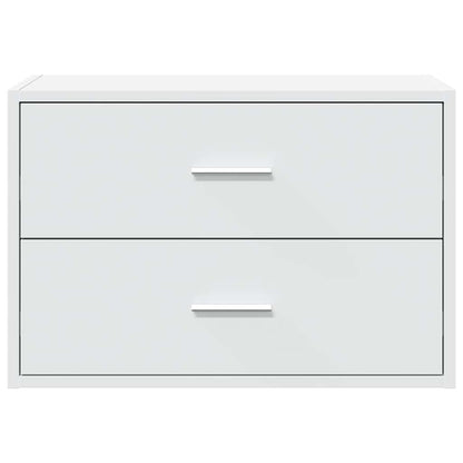 Kast met 2 lades 60x31x40 cm bewerkt hout wit