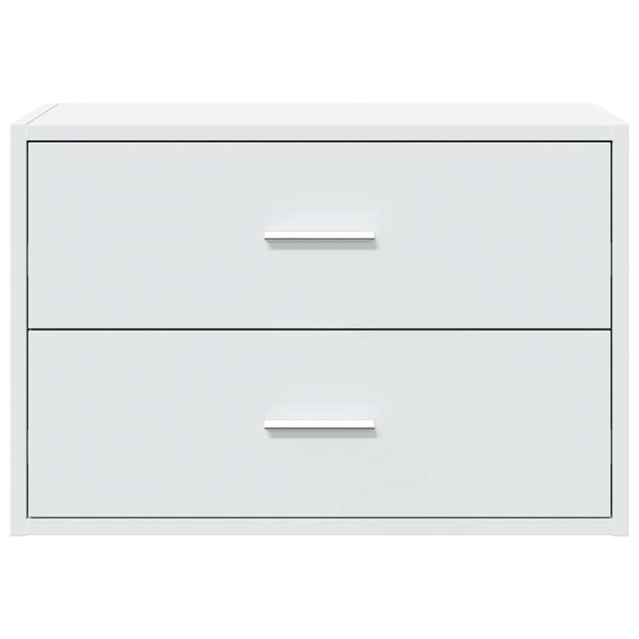 Kast met 2 lades 60x31x40 cm bewerkt hout wit