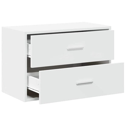 Kast met 2 lades 60x31x40 cm bewerkt hout wit