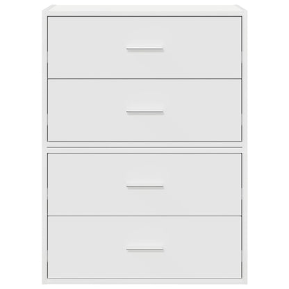 Kasten met 2 lades 2 st 60x31x40 cm bewerkt hout wit