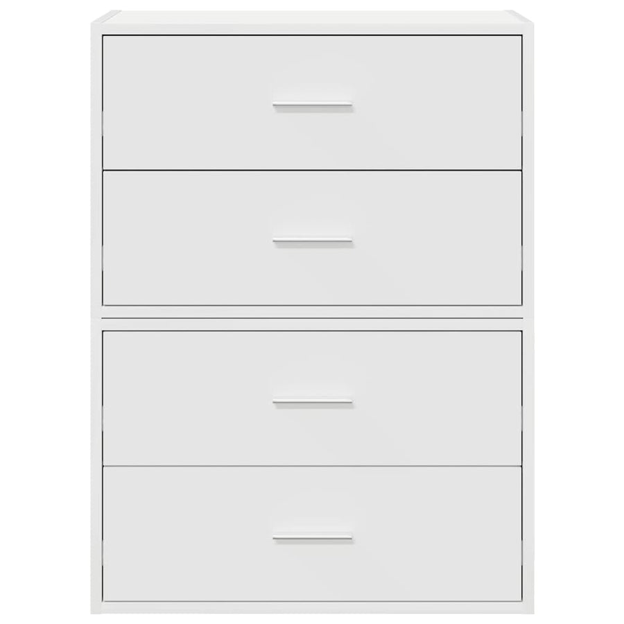 Kasten met 2 lades 2 st 60x31x40 cm bewerkt hout wit
