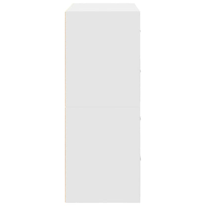 Kasten met 2 lades 2 st 60x31x40 cm bewerkt hout wit