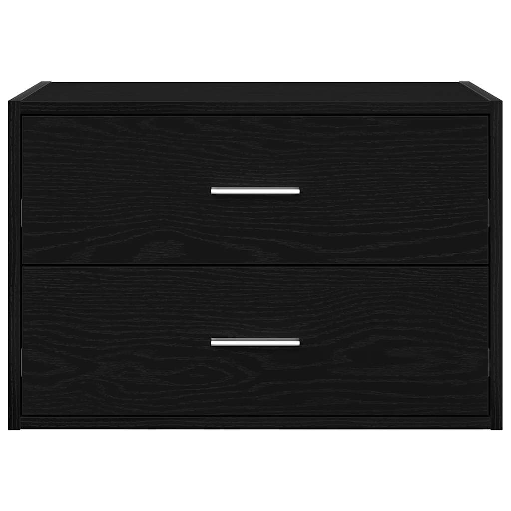 Kast met 2 lades 60x31x40 cm bewerkt hout zwart eikenkleurig