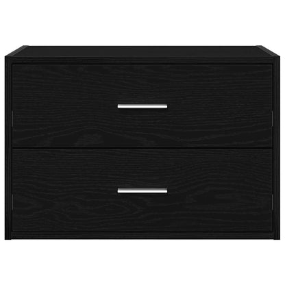 Kast met 2 lades 60x31x40 cm bewerkt hout zwart eikenkleurig