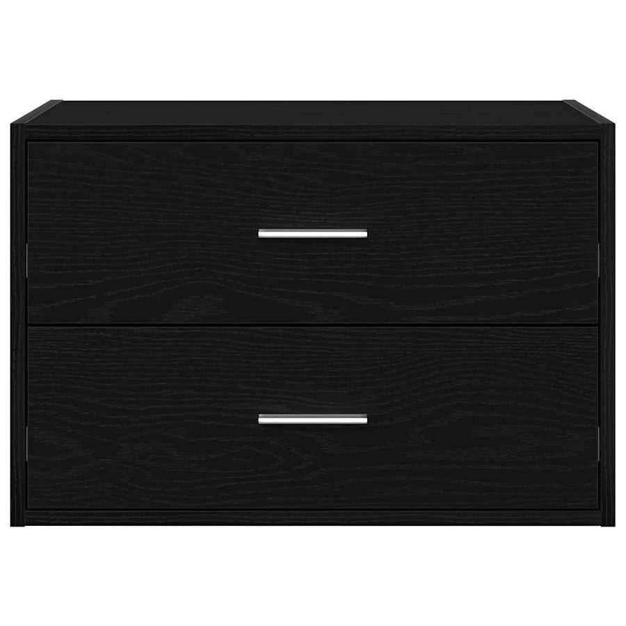 Kast met 2 lades 60x31x40 cm bewerkt hout zwart eikenkleurig