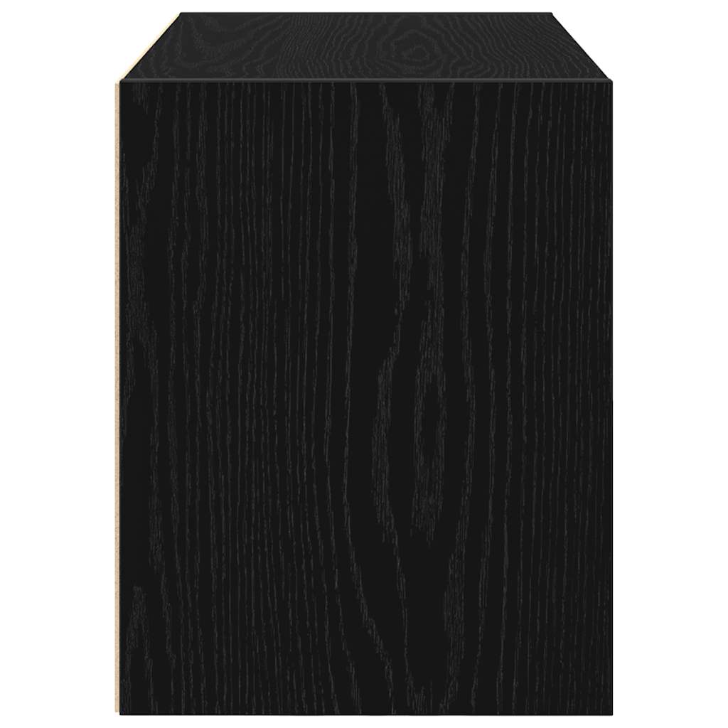 Kast met 2 lades 60x31x40 cm bewerkt hout zwart eikenkleurig