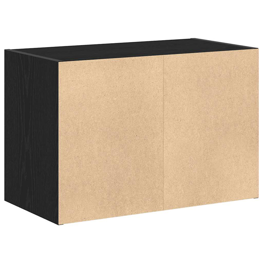 Kast met 2 lades 60x31x40 cm bewerkt hout zwart eikenkleurig