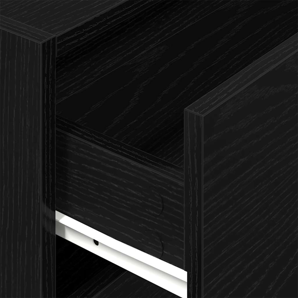 Kast met 2 lades 60x31x40 cm bewerkt hout zwart eikenkleurig