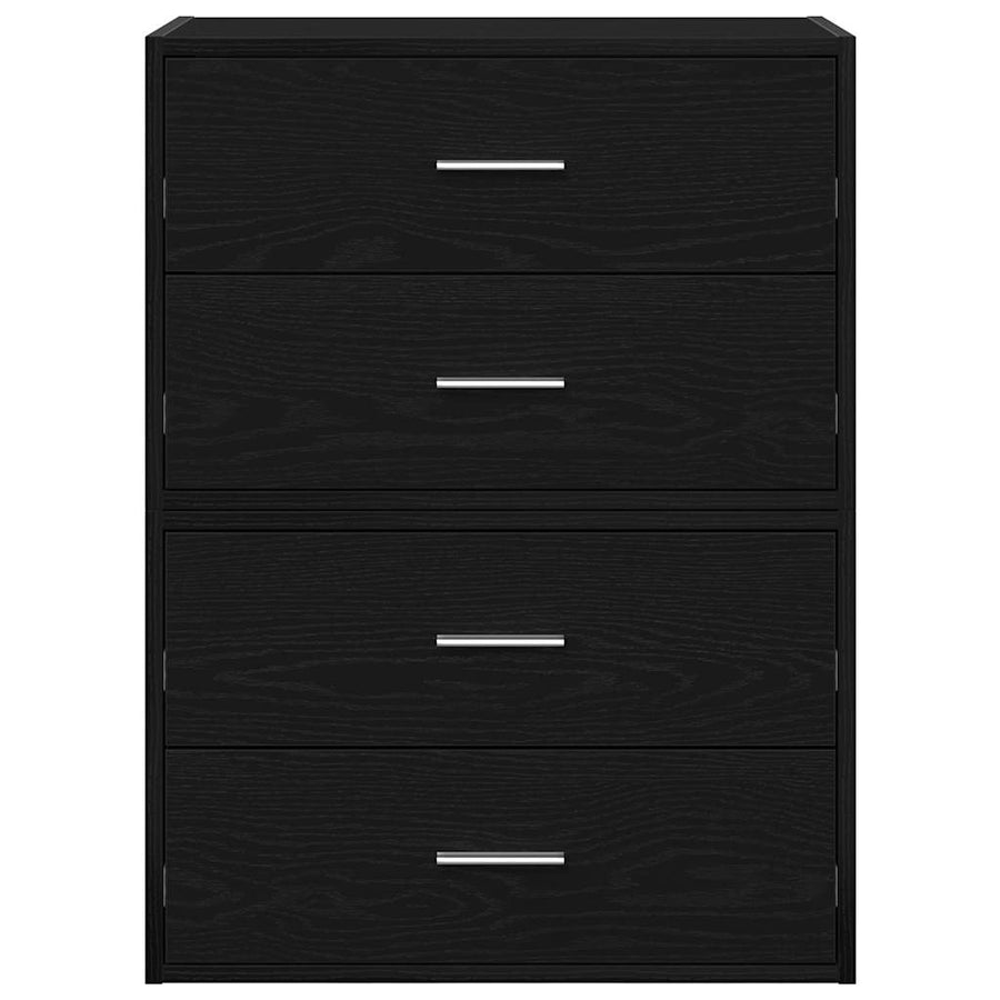 Kasten met 2 lades 2 st 60x31x40 cm bewerkt hout zwart eiken