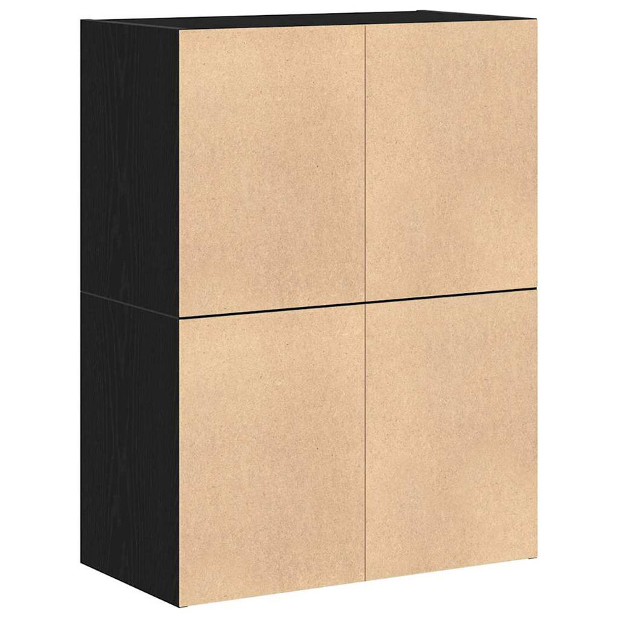 Kasten met 2 lades 2 st 60x31x40 cm bewerkt hout zwart eiken