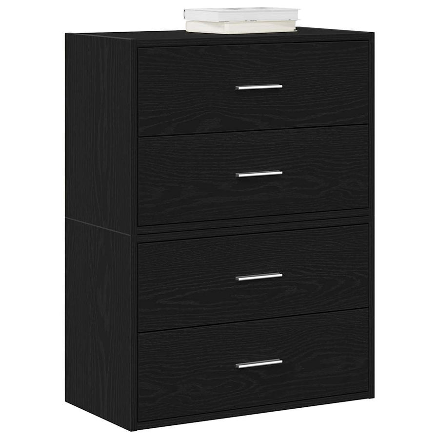 Kasten met 2 lades 2 st 60x31x40 cm bewerkt hout zwart eiken