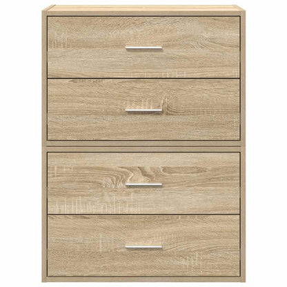 Kasten met 2 lades 2 st 60x31x40 cm bewerkt hout sonoma eiken