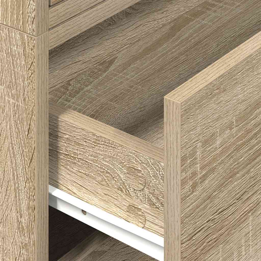 Kasten met 2 lades 2 st 60x31x40 cm bewerkt hout sonoma eiken