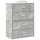 Kasten 2 lades 60x31x40 cm bewerkt hout betongrijs