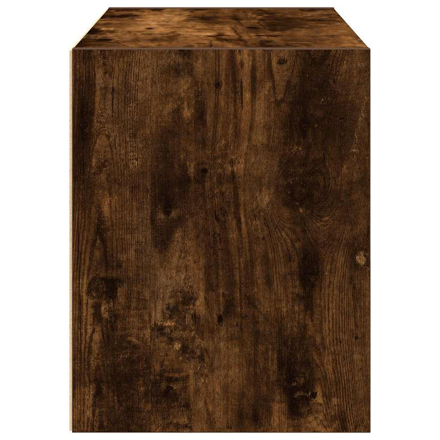 Kast met 2 lades 60x31x40 cm bewerkt hout gerookt eikenkleurig