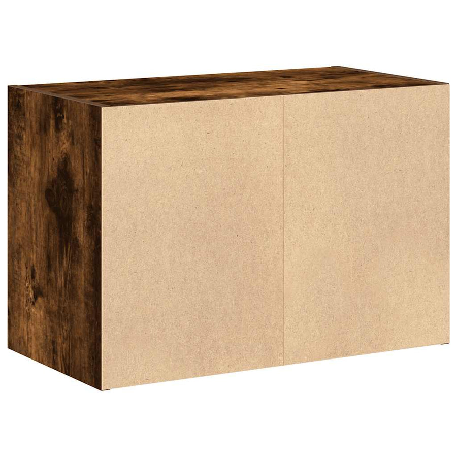 Kast met 2 lades 60x31x40 cm bewerkt hout gerookt eikenkleurig
