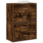 Cabinets with 2 drawers 2 pcs 60x31x40 cm engineered wood smoked oak
