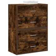 Kasten 2 lades 60x31x40 cm bewerkt hout gerookt eiken