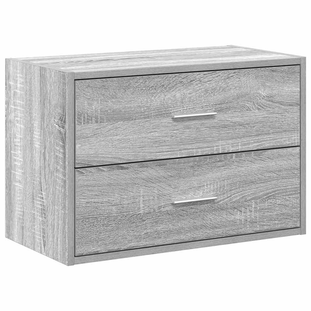 Kast met 2 lades 60x31x40 cm bewerkt hout grijs sonoma eiken