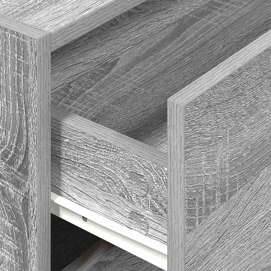 Kast met 2 lades 60x31x40 cm bewerkt hout grijs sonoma eiken
